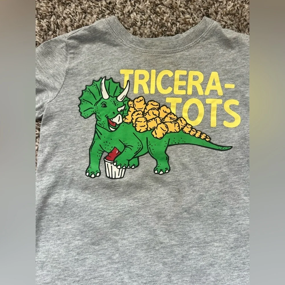 Carter’s Toddler T-Shirt Gray Triceratops Print Size 2T (0783)